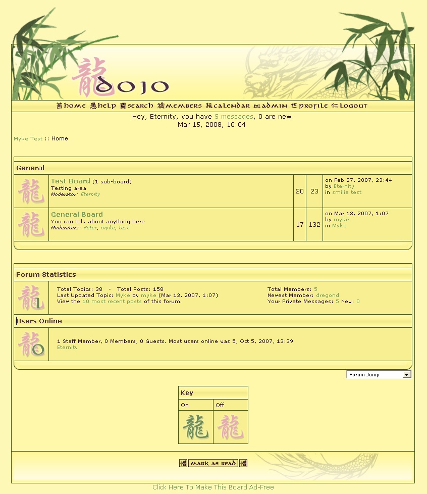 screenshot showing the dojo website