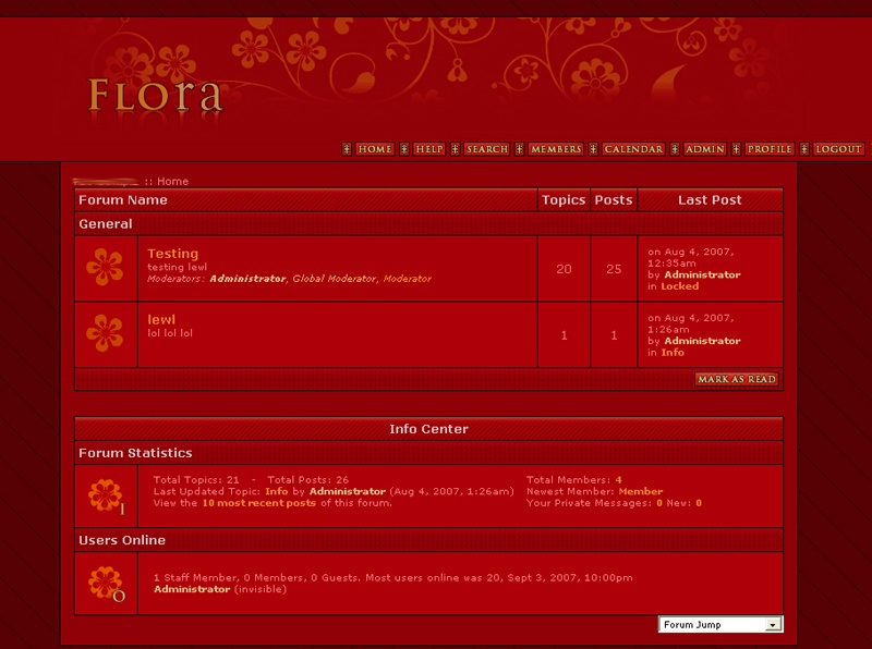 screenshot of the flora website