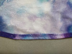 the inside of the galaxy dress showing the hem