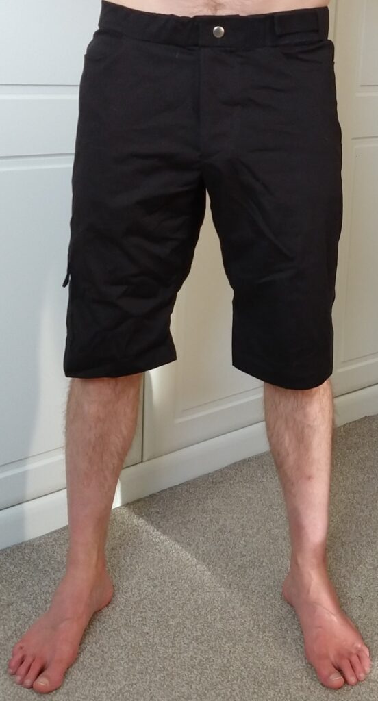 front view of tom modelling the climbing shorts